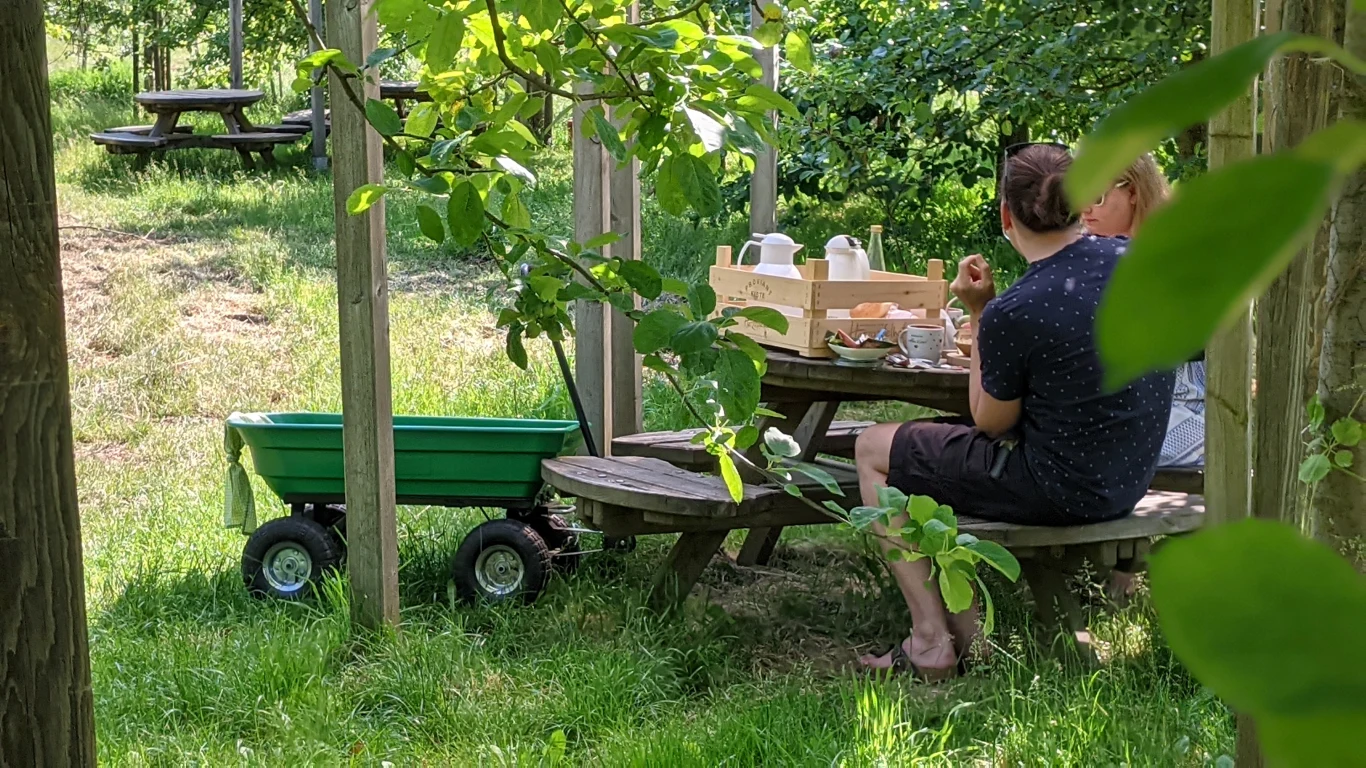 Piknik turystów w Herzapfelhof, fot. N. Chinowski Piknik turystów w Herzapfelhof, fot. N. Chinowski