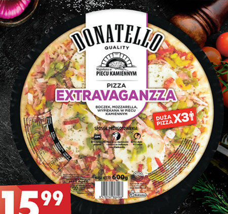 Pizza z szynką i serem - Donatello - 600 g