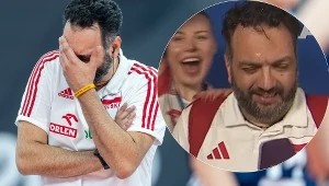 Stefano Lavarini oblany wodą przed kamerą