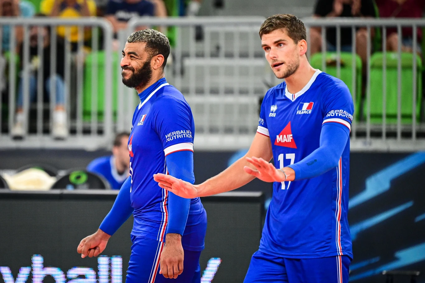 Trevor Clevenot (P) w barwach reprezentacji Francji. Obok Earvin N'Gapeth Trevor Clevenot (P) w barwach reprezentacji Francji. Obok Earvin N'Gapeth