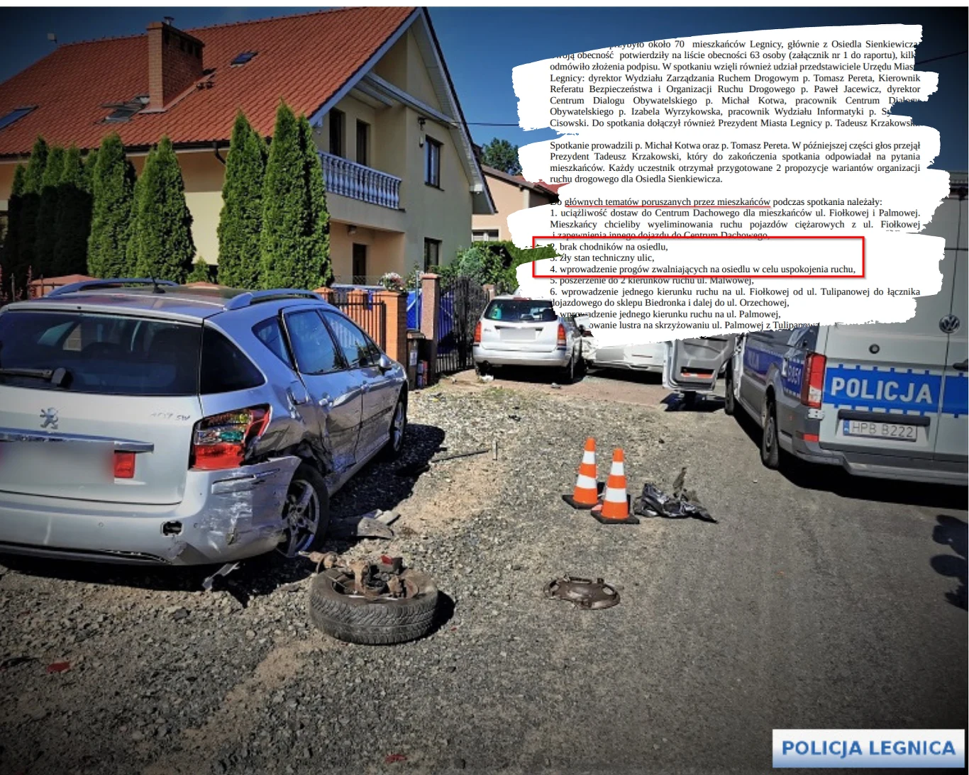 Tragiczny wypadek w Legnicy (fot. KMP Legnica) Tragiczny wypadek w Legnicy (fot. KMP Legnica)