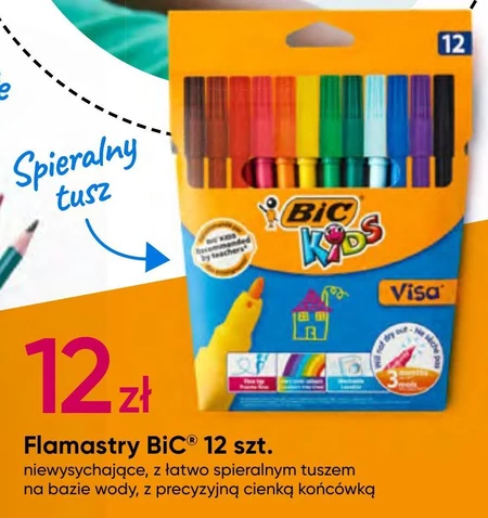 BiC Kids Visa Kolorowe flamastry 12 sztuk