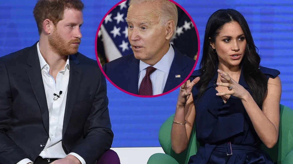 Książę Harry, Meghan Markle i Joe Biden. Książę Harry, Meghan Markle i Joe Biden.