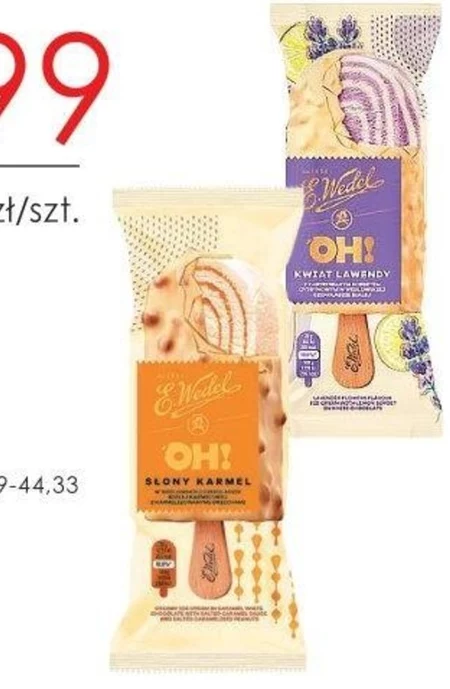 E. Wedel Oh! Lody waniliowe w wedlowskiej czekoladzie mlecznej z kawałkami migdałów 100 ml