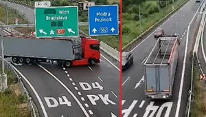 Kierowca tira pojechał pod prąd na autostradzie