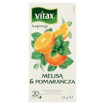 Vitax Inspiracje Herbatka owocowo-ziołowa aromatyzowana melisa & pomarańcza 33 g (20 x 1,65 g)