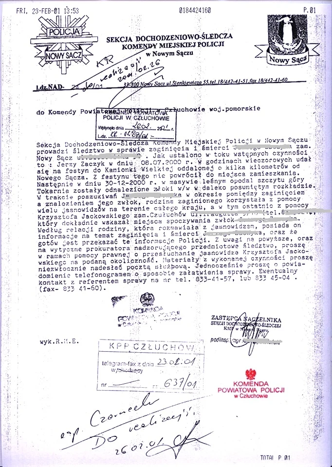 Krzysztof Jackowski czasami otrzymuje potwierdzenia od policji o swoich trafnych wizjach dotyczących zagadek kryminalnych