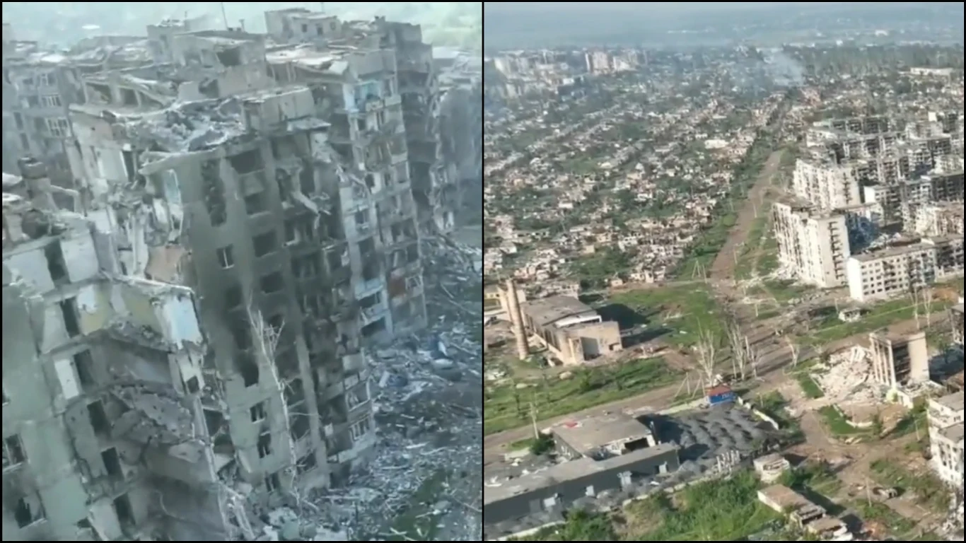 Bachmut został niemal całkowicie zniszczony przez Rosjan Bachmut został niemal całkowicie zniszczony przez Rosjan