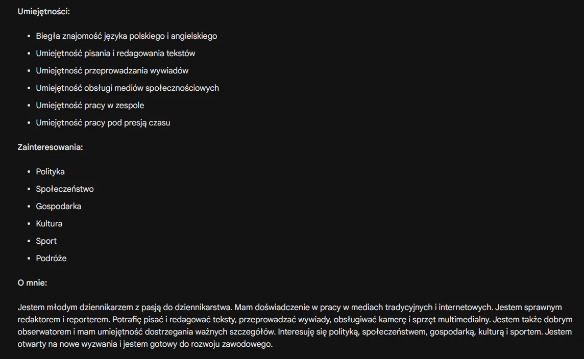 Bard pisze CV. Część II Bard pisze CV. Część II