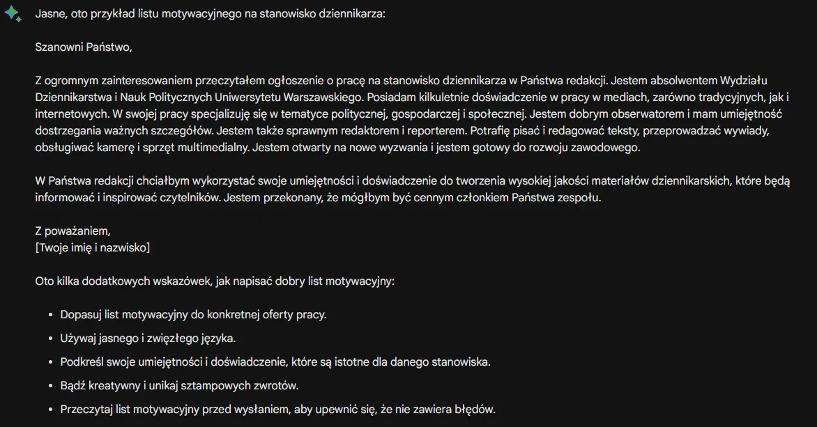 List motywacyjny Barda List motywacyjny Barda