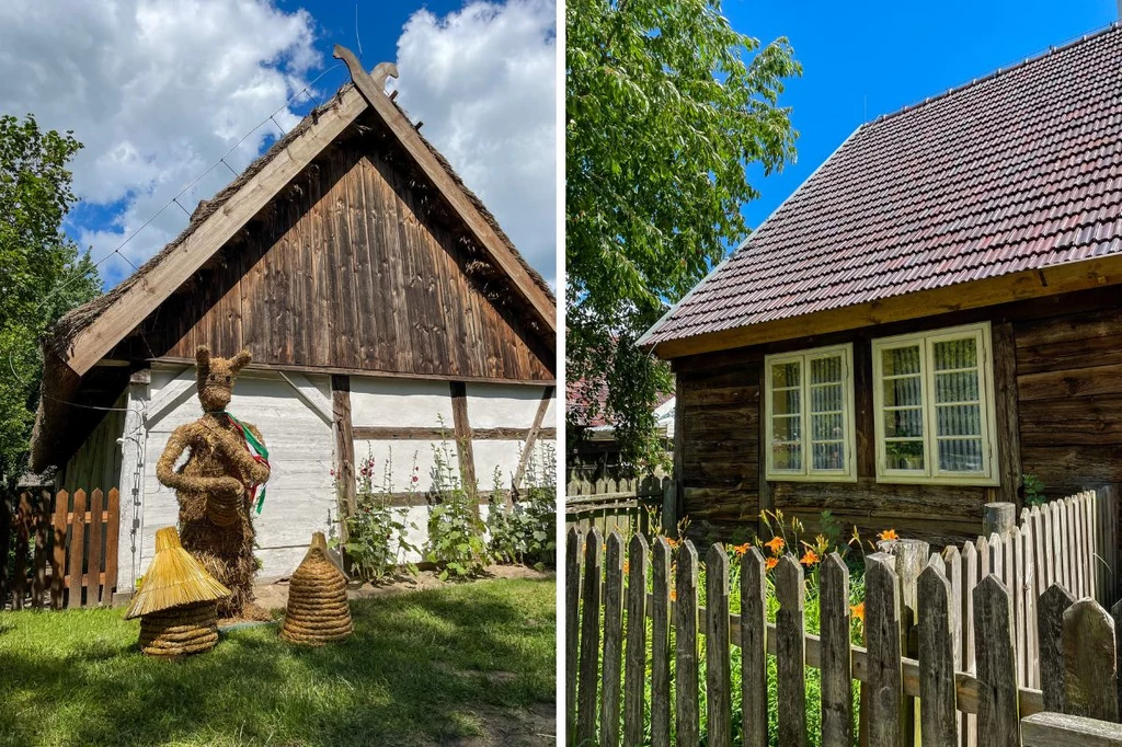 Na terenie parku możemy podziwiać liczne zagrody mniej lub bardziej zamożnych chłopów