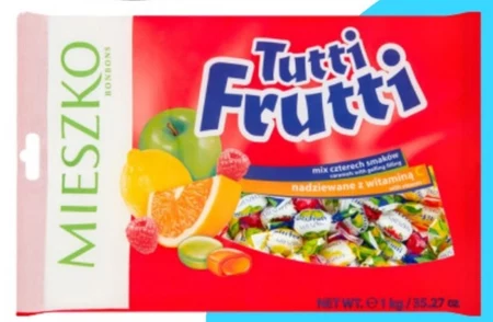 Mieszko Tutti Frutti Karmelki z nadzieniem galaretkowym 1 kg