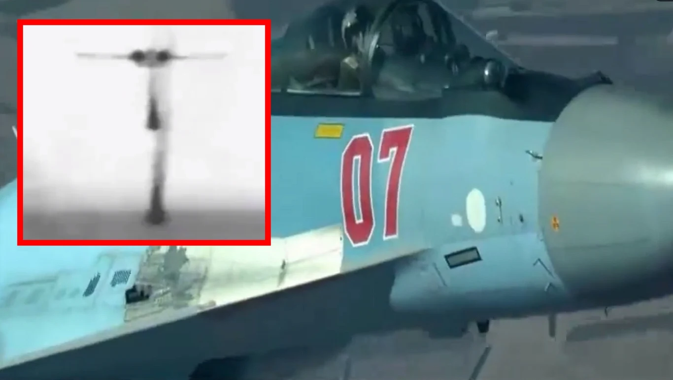 Rosyjski myśliwiec Su-35 zaatakował amerykańskiego drona MQ-9 Reaper Rosyjski myśliwiec Su-35 zaatakował amerykańskiego drona MQ-9 Reaper