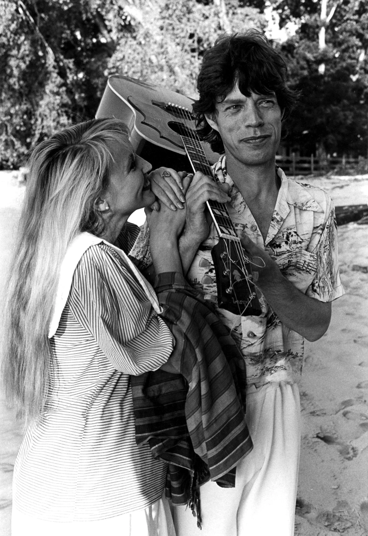 Mick Jagger i Jerry Hall w 1980 roku