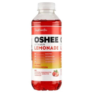 Oshee Vitamin Lemonade Napój niegazowany truskawka 555 ml - 0