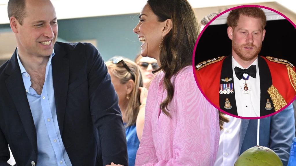 Książę William, księżna Kate i książę Harry. 