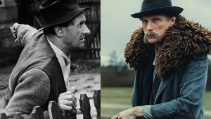 Władysław Hańcza w "Samych swoich" (L) i Karol Dziuba w filmie "Sami swoi. Początek" (P)