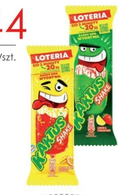 Kaktus Shake Lody cytrynowe i lody wodne truskawkowe 90 ml