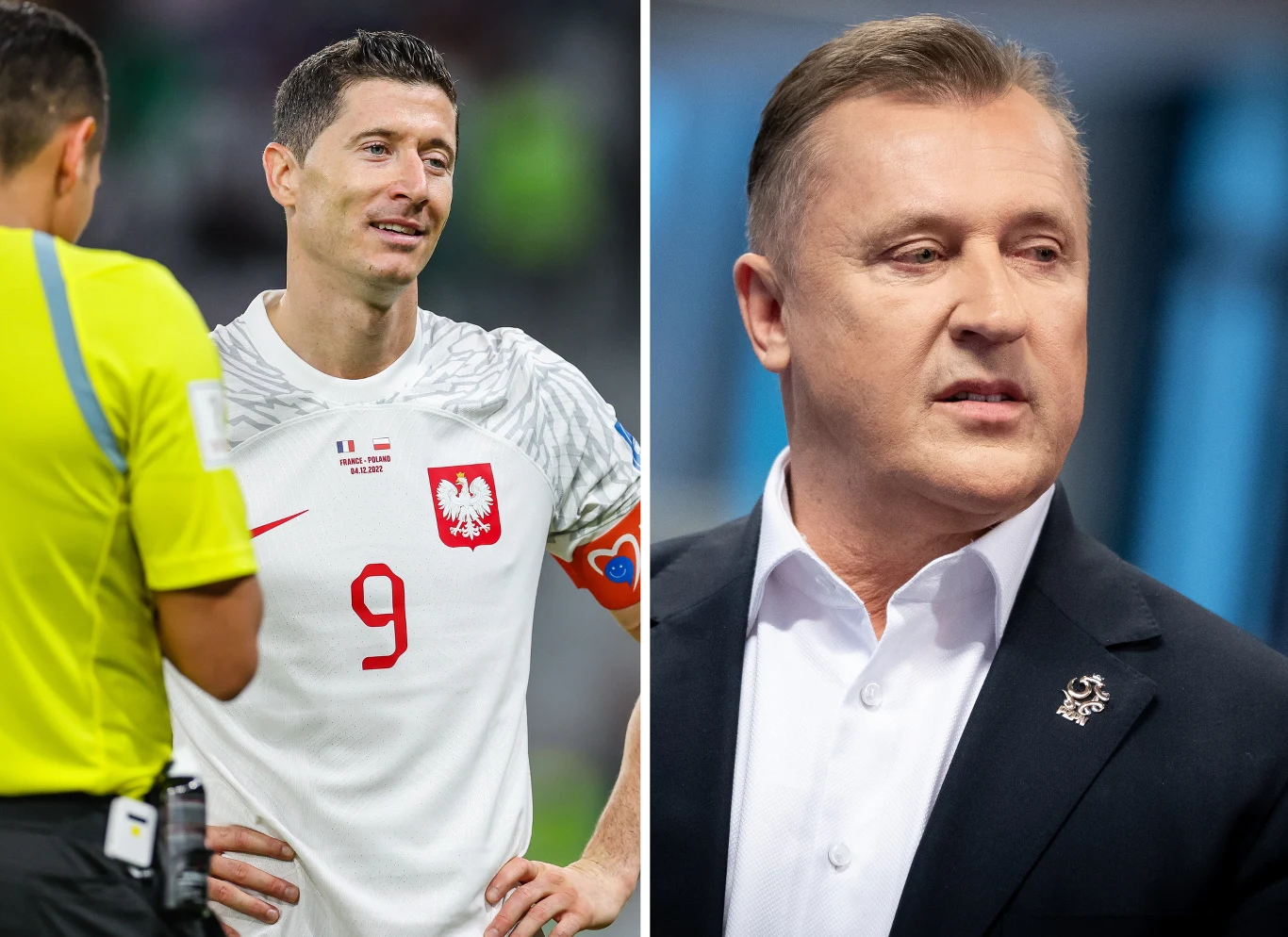 Kapitan reprezentacji Polski Robert Lewandowski oraz prezes PZPN - Cezary Kulesza