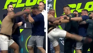 Denis Załęcki zaatakował Daniela Omielańczuka na konferencji Clout MMA