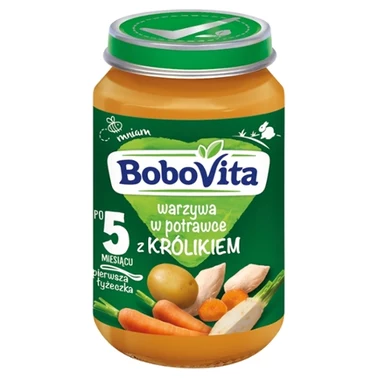 BoboVita Warzywa w potrawce z królikiem po 5 miesiącu 190 g - 0