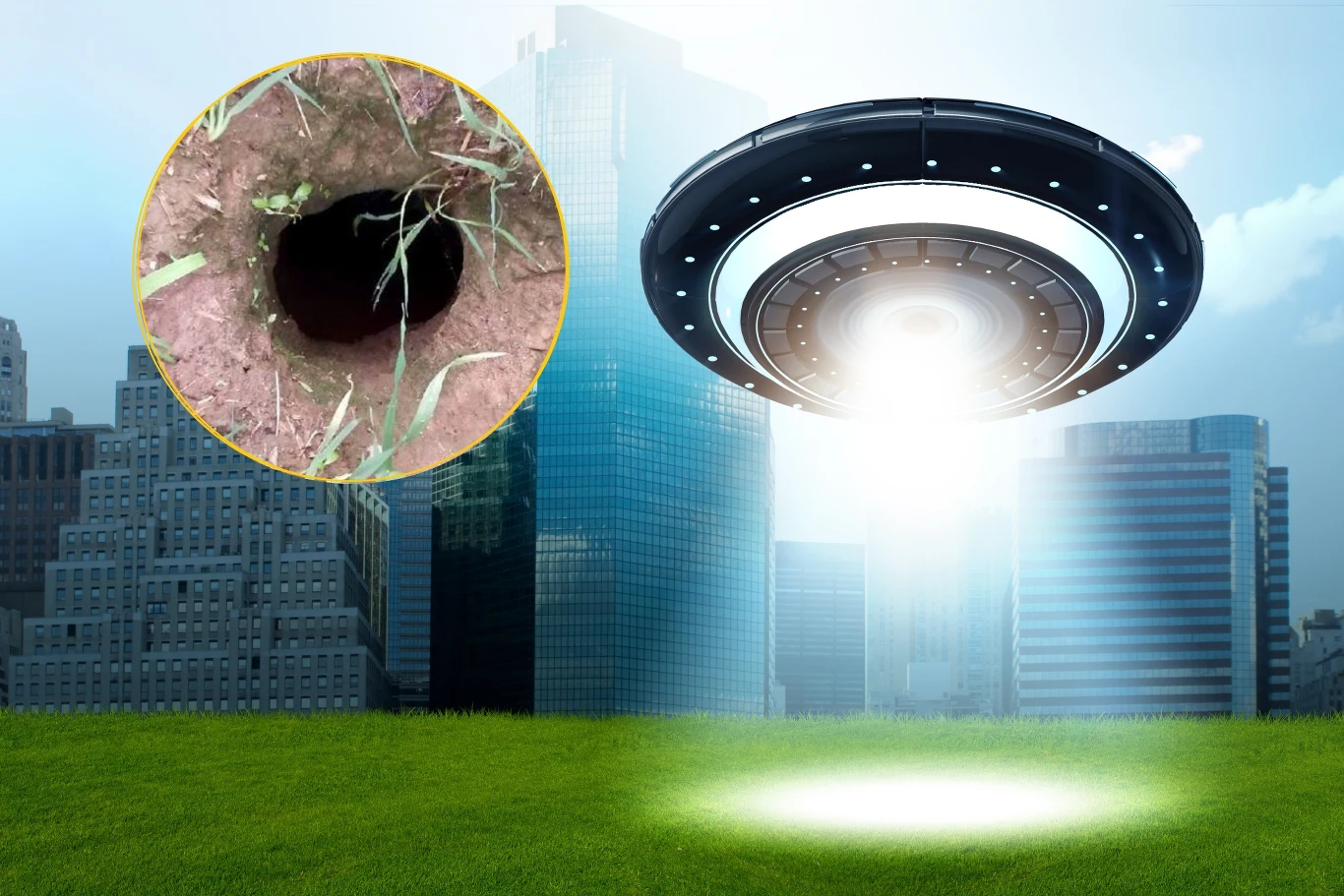 Jedna z hipotez zakłada, że tajemnicze otwory w ziemi wykonują obiekty UFO... Jedna z hipotez zakłada, że tajemnicze otwory w ziemi wykonują obiekty UFO...