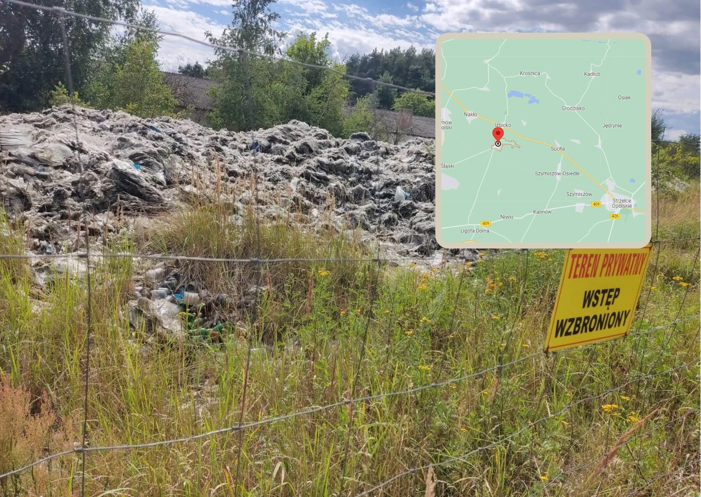 Nielegalne składowisko w Otmicach Nielegalne składowisko w Otmicach