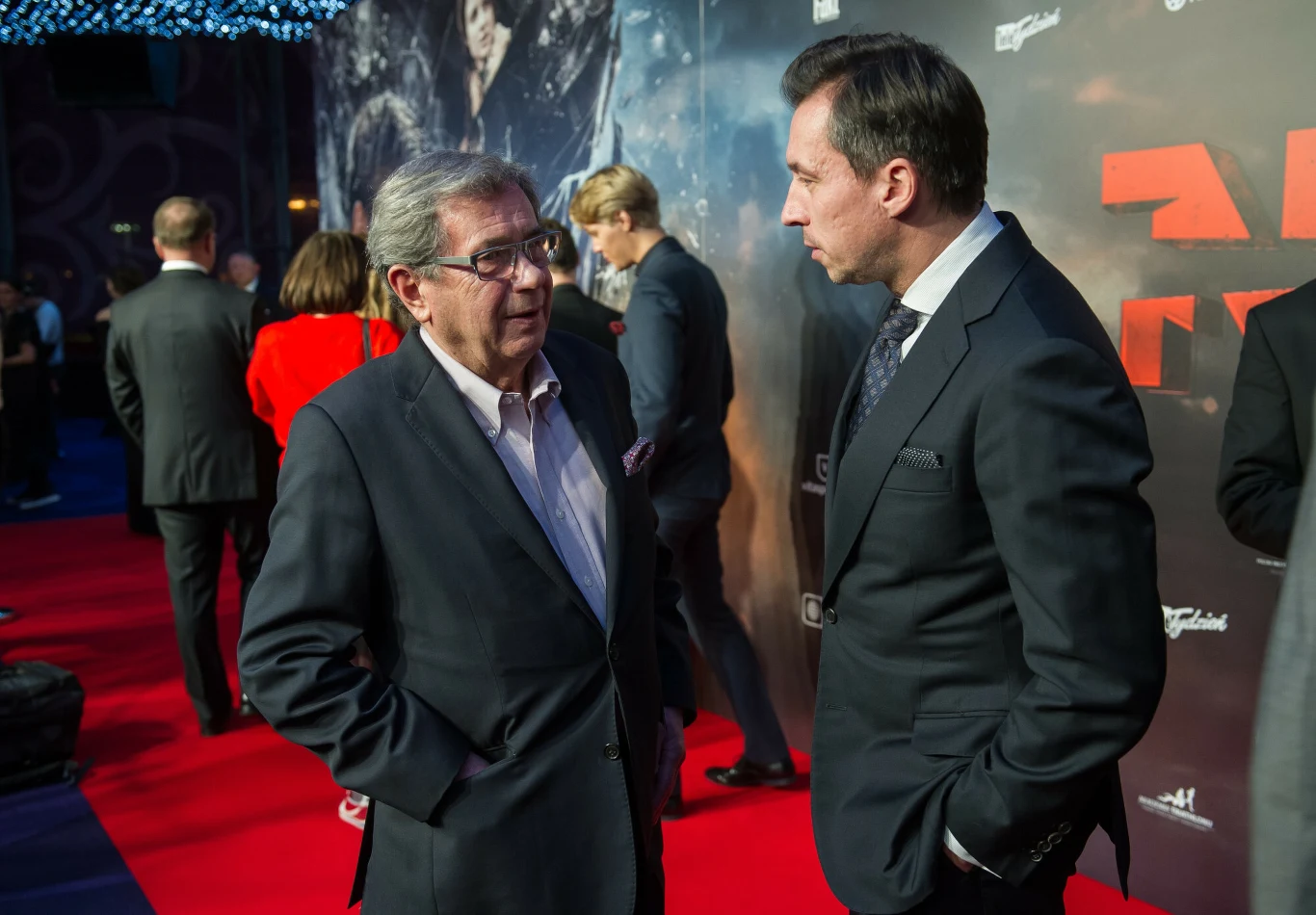 Janusz Gajos i Mirosław Haniszewski na premierze filmu "Najlepszy"