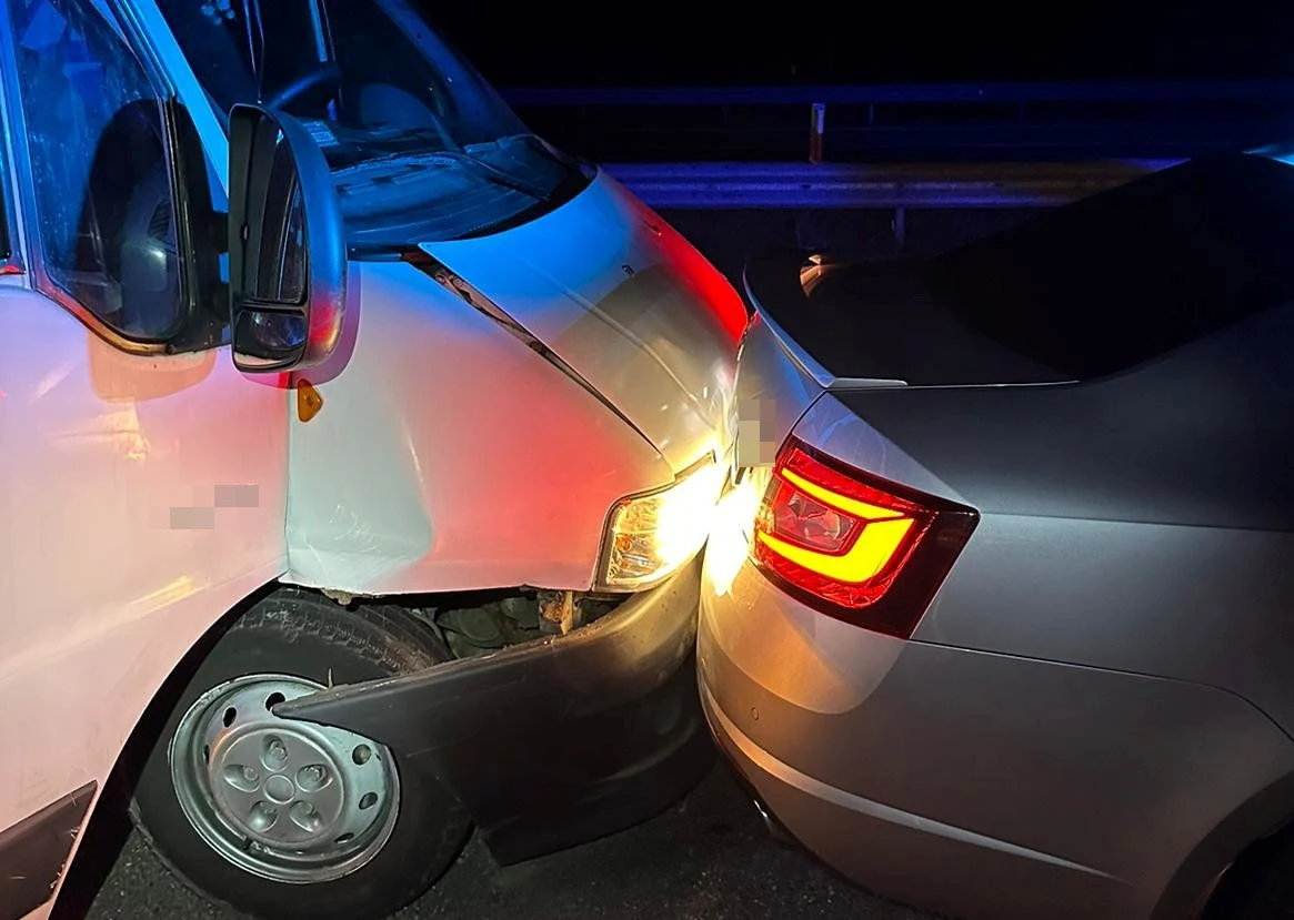 Kierowca busa doprowadził do kolizji z samochodem Straży Granicznej /fot. Straż Graniczna