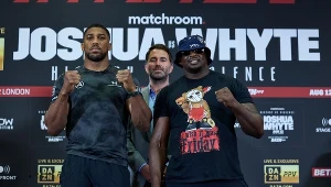 Anthony Joshua (z lewej) i Dillian Whyte