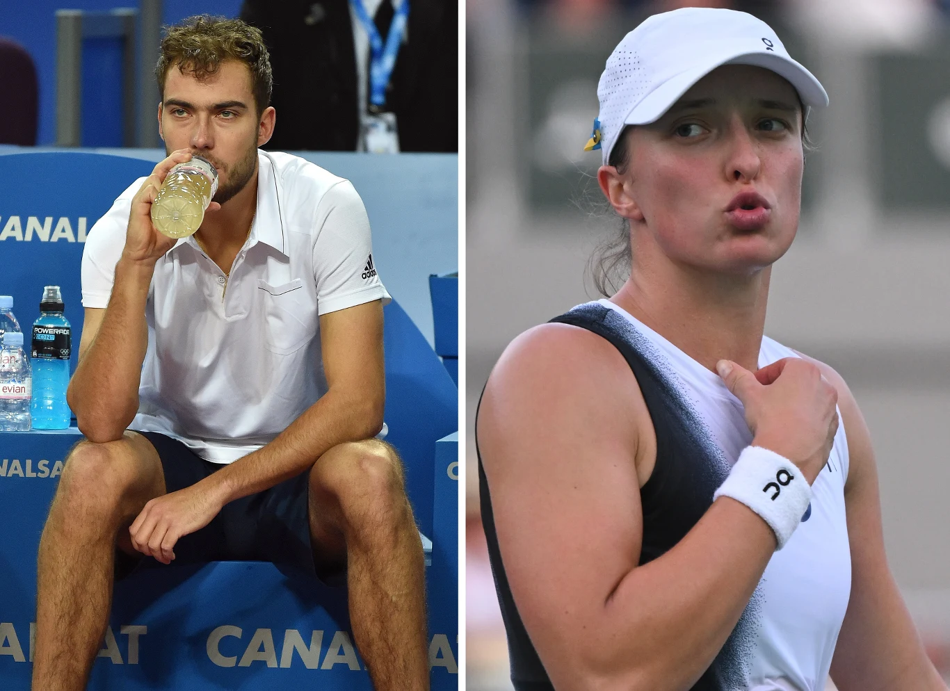 Tenis. Na zdjęciu Jerzy Janowicz oraz liderka światowego rankingu - Iga Świątek Tenis. Na zdjęciu Jerzy Janowicz oraz liderka światowego rankingu - Iga Świątek