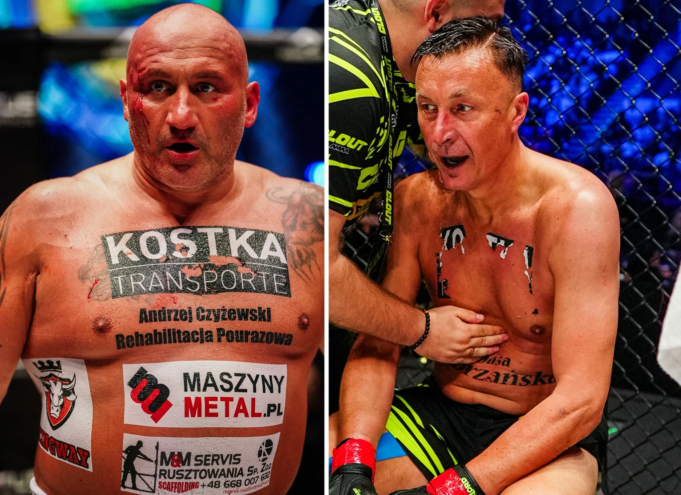 Gala Clout MMA 1. Na zdjęciu Marcin Najman oraz były piłkarz reprezentacji Polski - Tomasz Hajto Gala Clout MMA 1. Na zdjęciu Marcin Najman oraz były piłkarz reprezentacji Polski - Tomasz Hajto