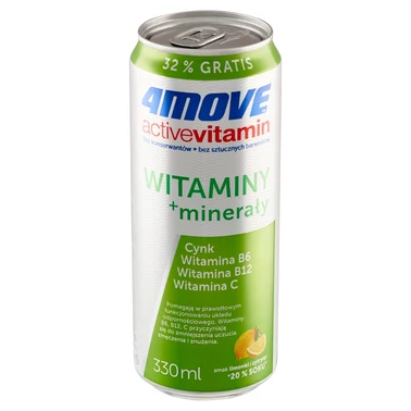 4Move Active Vitamin Gazowany napój smak limonki i cytryny 330 ml - 2