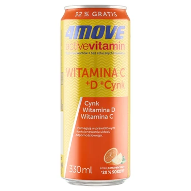 4Move Active Vitamin Gazowany napój smak pomarańczowy 330 ml - 1