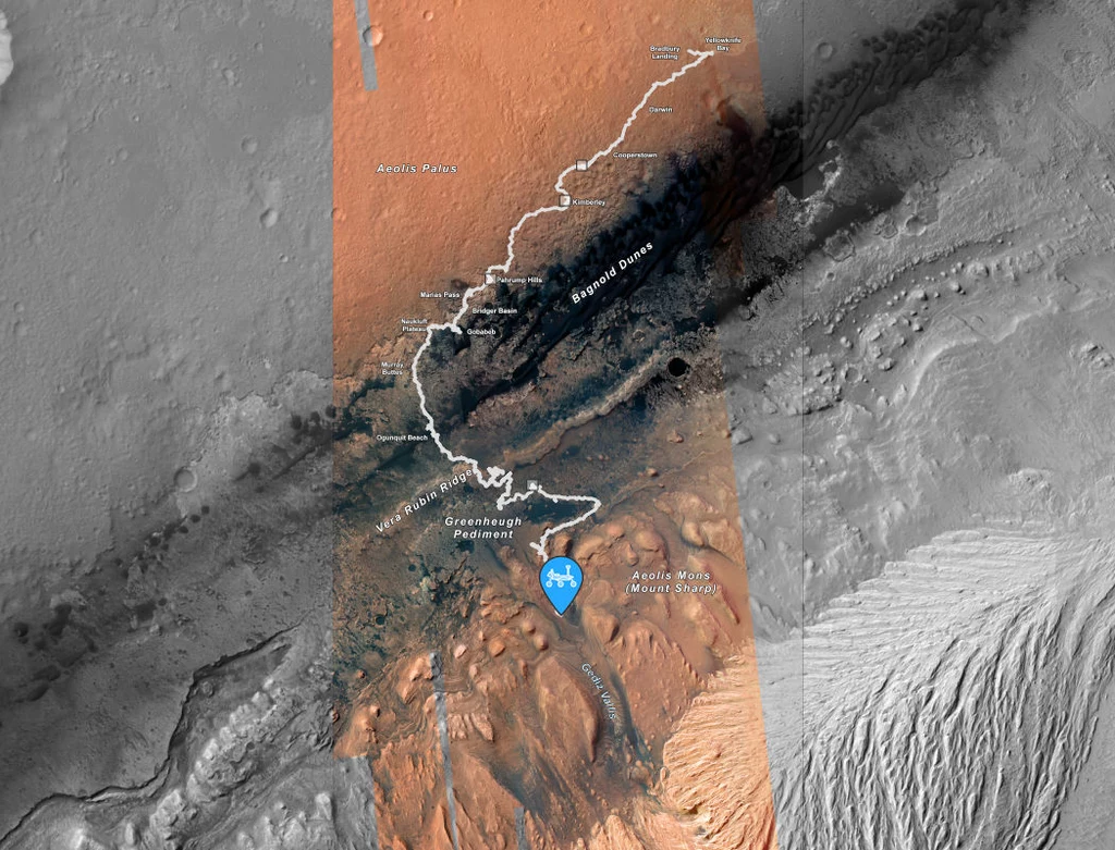 Dystans pokonany przez łazik Curiosity na Marsie