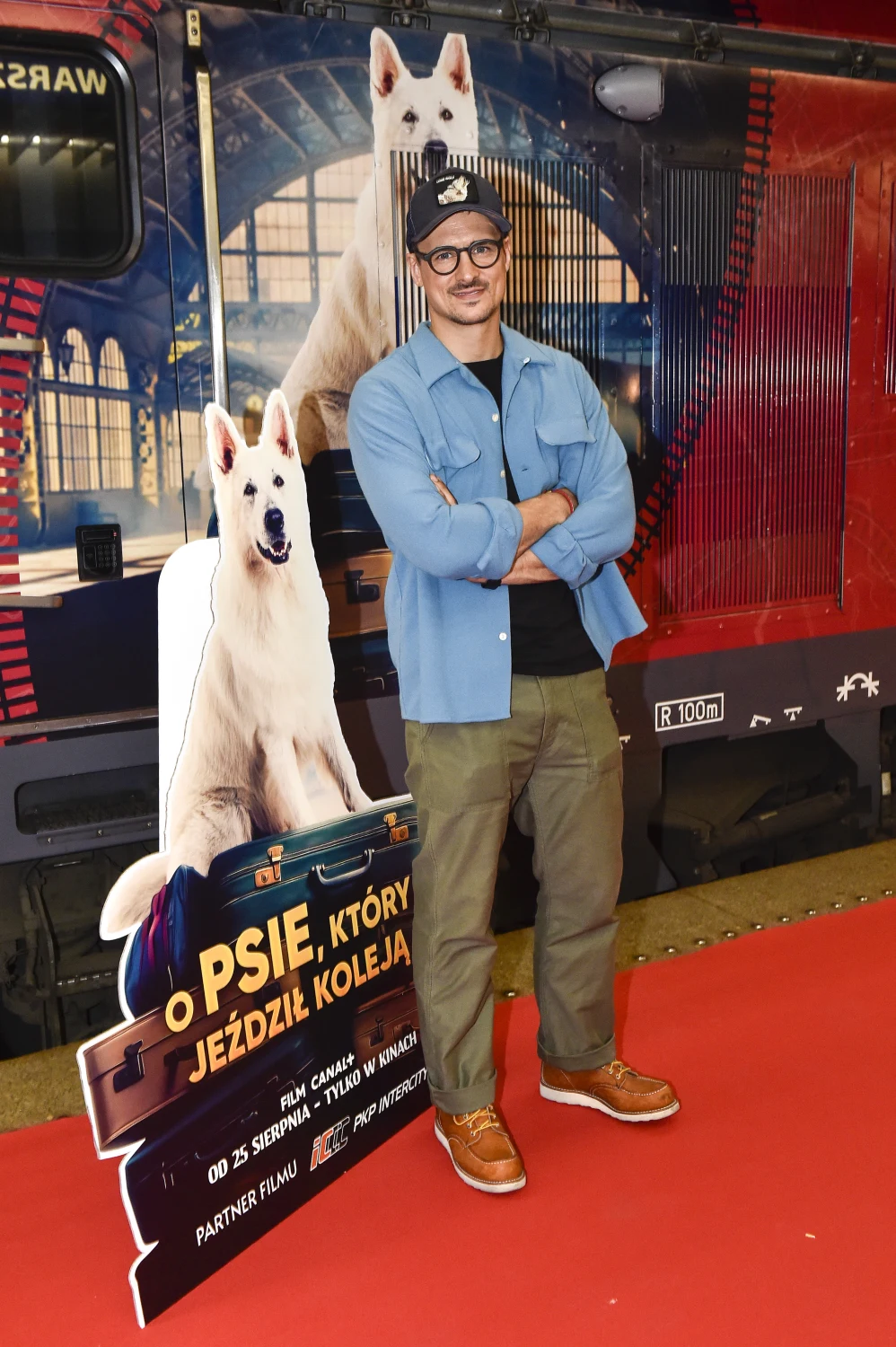 Mateusz Damięcki na spotkaniu prasowym przy okazji filmu "O psie, który jeździł koleją"