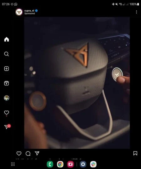 Aplikacja Instagram na smartfonie Samsung Galaxy Z Fold 5. Aplikacja Instagram na smartfonie Samsung Galaxy Z Fold 5.