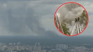 Pożar zakładu produkcyjnego w Sulejówku. Słup dymu widoczny z centrum Warszawy