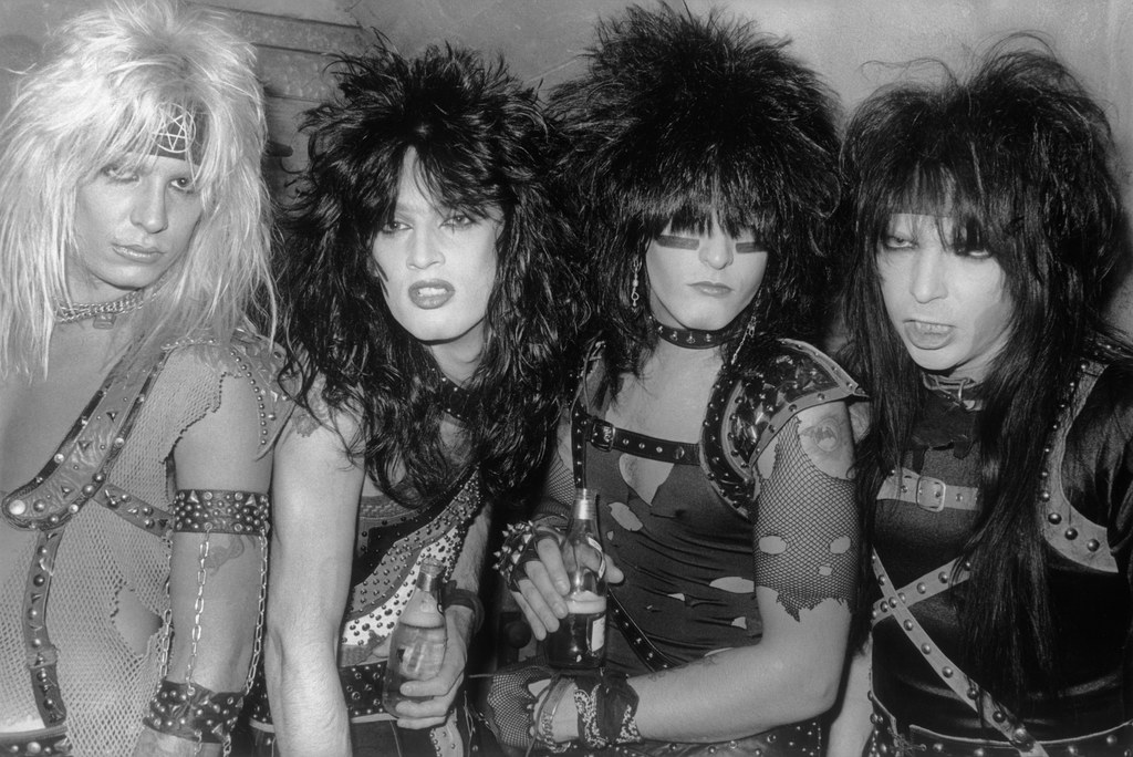 Mötley Crüe w 1983 r. - od lewej: Vince Neil, Tommy Lee, Nikki Sixx i Mick Mars