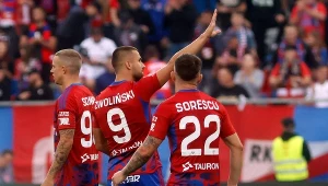 Piłkarze Rakowa po strzelonym golu