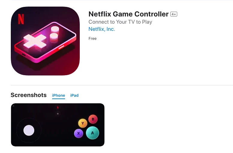 Aplikacja Netflix Game Controller w App Store