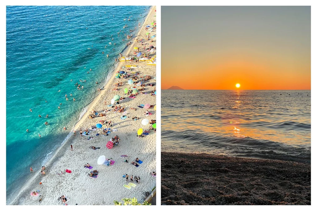 Plaże w Tropei zachwycają swoimi kolorami zarówno w dzień, jak i pod wieczór