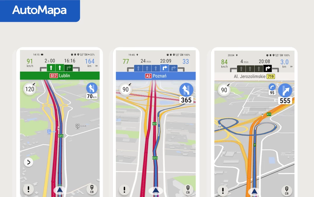 Rozbudowany Asystent Pasa Ruchu z aplikacji AutoMapa