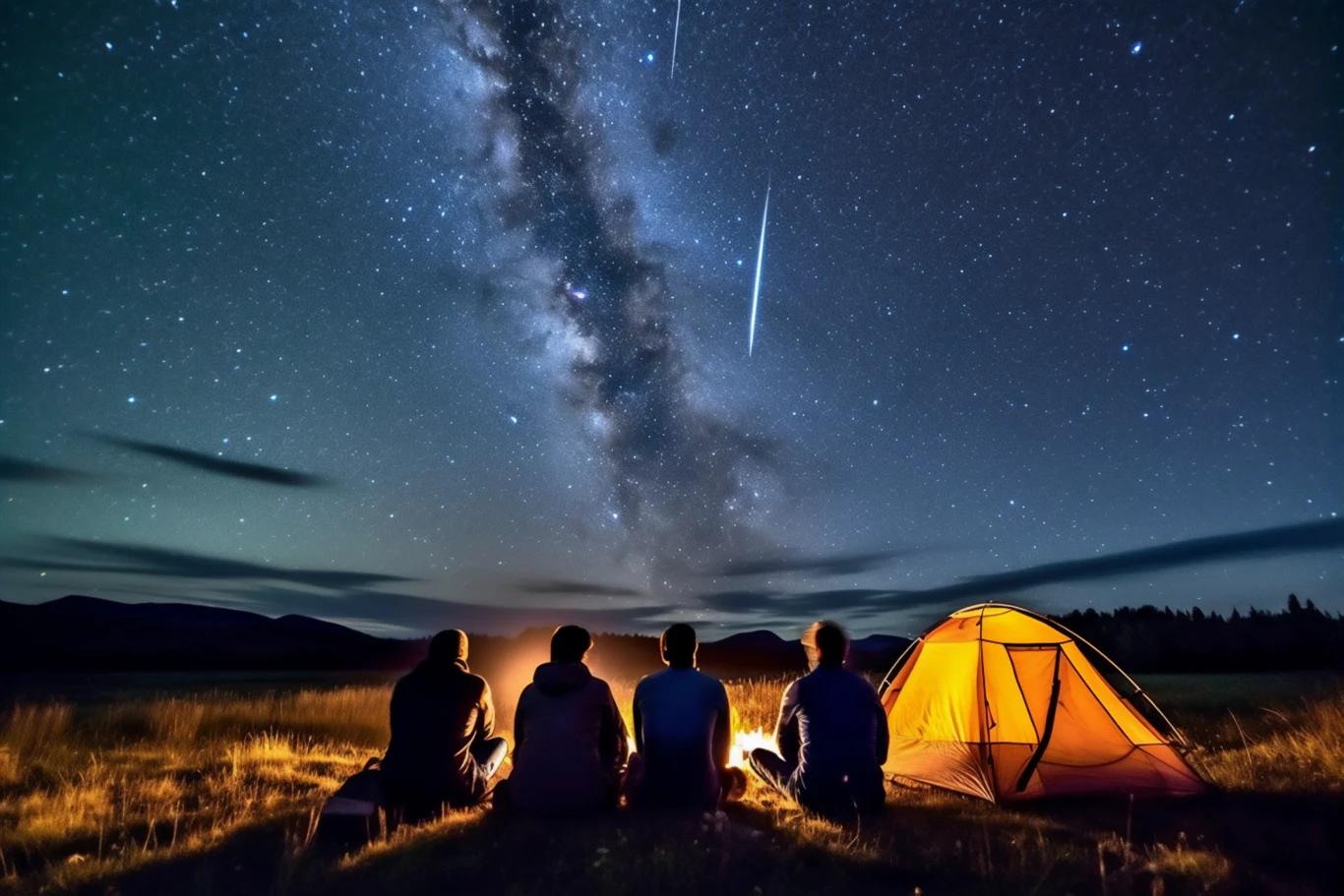 Jak NIE oglądać Perseidów? Na przykład tak, jak na powyższym zdjęciu. Blask płomieni sprawi, że nasze oczy nie będą w stanie zarejestrować spadających gwiazd na nocnym niebie.