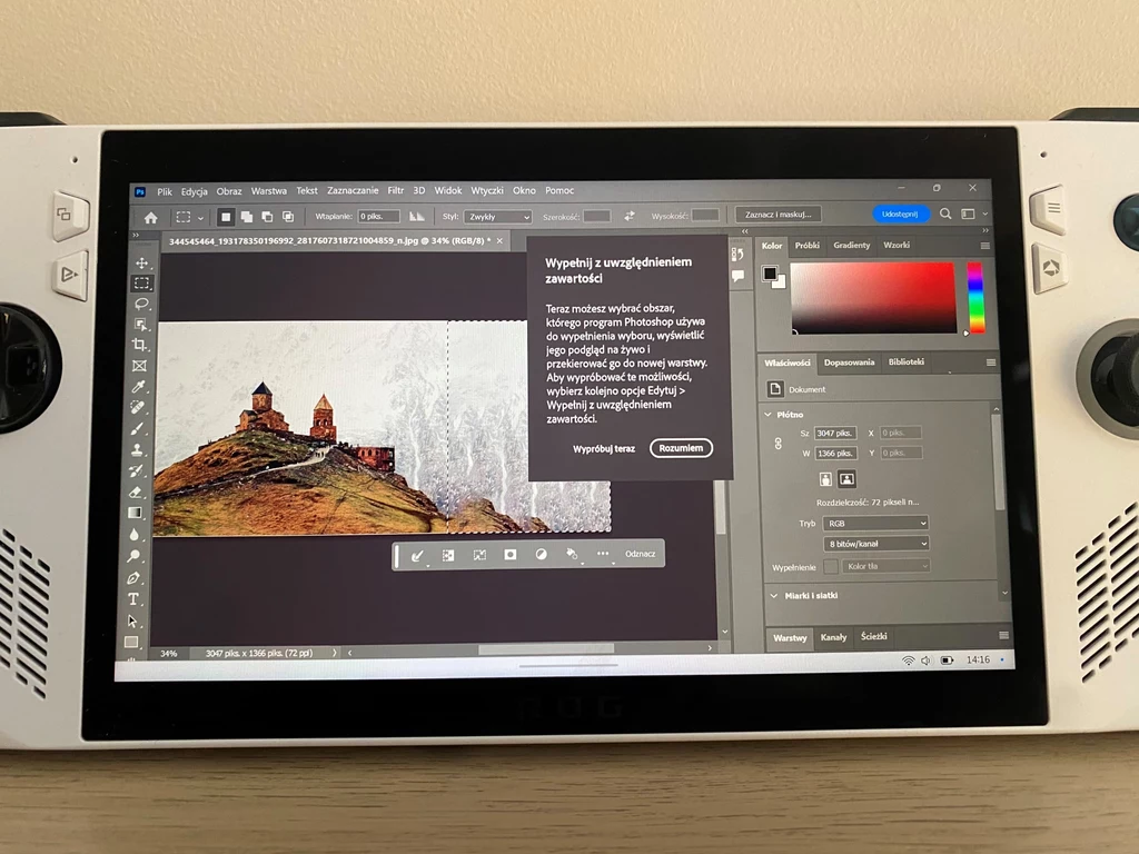 Photoshop na Asusie ROG Ally? Owszem, działa.