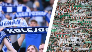 Kibice Lecha Poznań (fot. Jakub Kaczmarczyk) i Legii Warszawa (fot. Leszek Szymański)