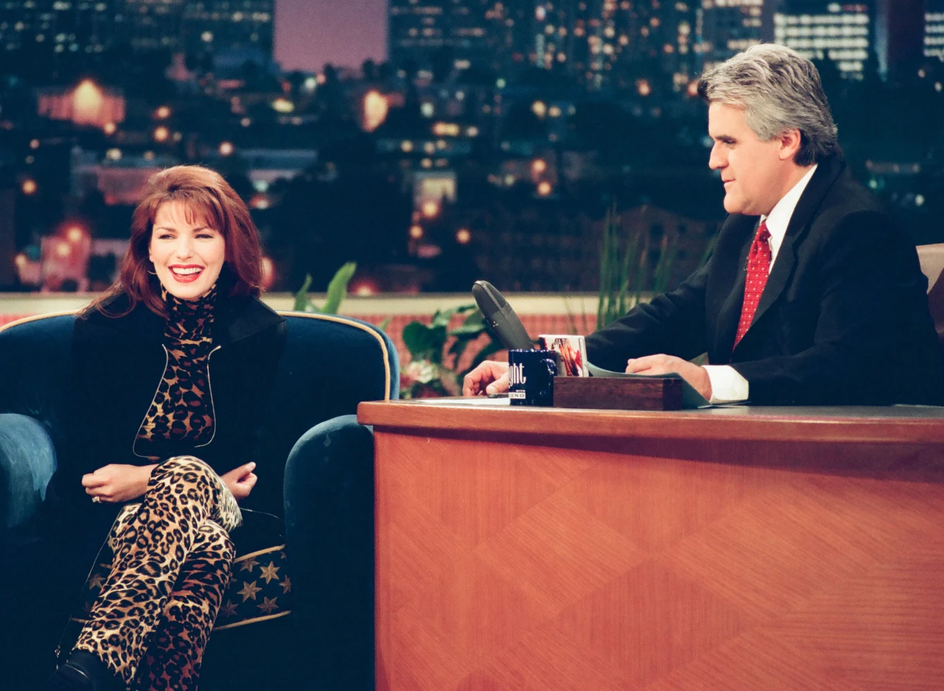 Shania Twain w słynnej "panterce" w programie Jaya Leno