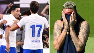 Na zdjęciu Robert Lewandowski wraz z kolegami z FC Barcelona oraz gwiazdor PSG - Neymar, który przeniesie się do Arabii Saudyjskiej