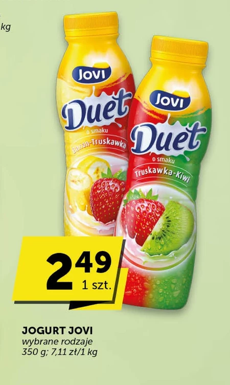 Jovi Duet Napój jogurtowy o smaku banan-truskawka 350 g