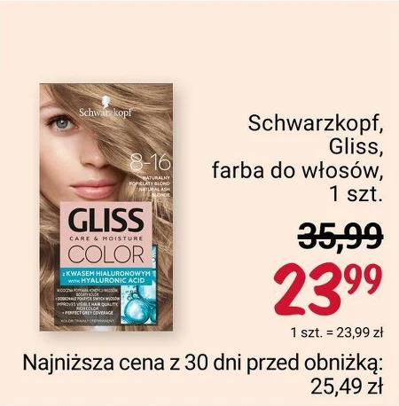 Schwarzkopf Gliss Color Farba do włosów ciemny miedziany blond 7-7